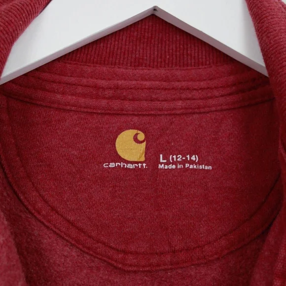 Carhartt Salmon Red High Neck Zipper Sweatshirt (Large) - Picture 2 of 4